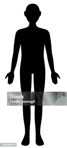 Gender Neutral Human Body Silhouette Black Icon Front View Illustration Health And Medical Care