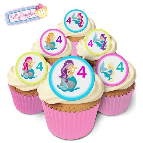 Amazon Fabulous Pre Cut Edible Wafer Cake Toppers Mermaid Th