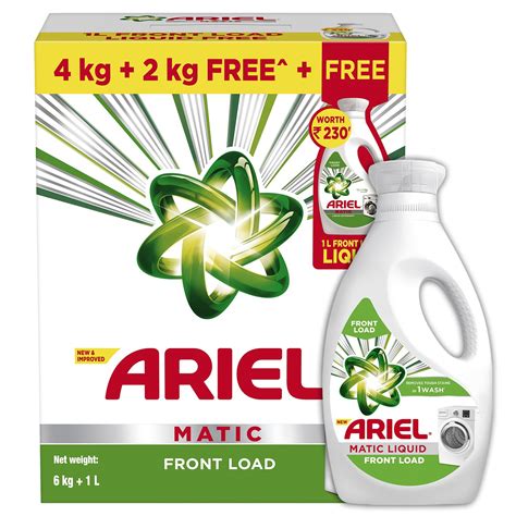 Ariel Matic Front Load + Matic Liquid Free Detergent Washing Powder