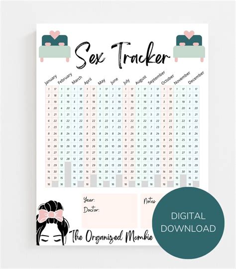 Sex Tracker Instant Download Couples Sex Printable Tracker Etsy