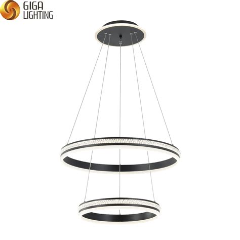 Modern Luxury Hotel Custom Black Led Acrylic Decor Pendant Lamp Bedroom