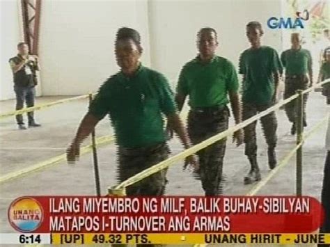 UB Ilang Miyembro Ng MILF Balik Buhay Sibilyan Matapos I Turnover Ang Armas YouTube