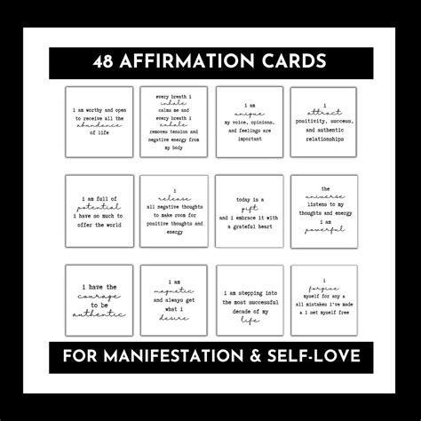 Positive Affirmation Card Deck For Manifestation And Self Love Vision Board Journal And Mental