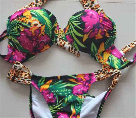 New Womens Swimwear Bikini Swimsuit Sexy Brazilian Bikinis Set Top Bottom Flower Floral