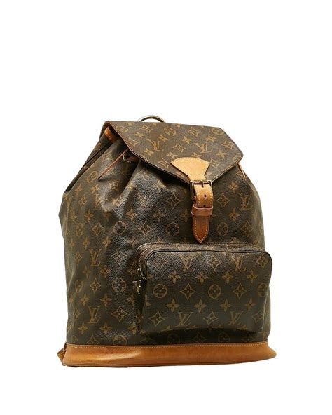 Pre Loved Louis Vuitton Monogram Montsouris Gm Bag In Brown Backpacks