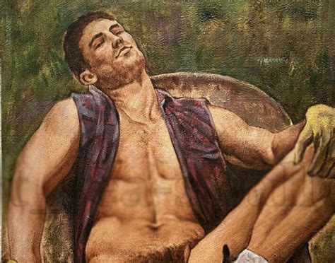 Art érotique peinture huile sur toile gay homme nu Etsy France