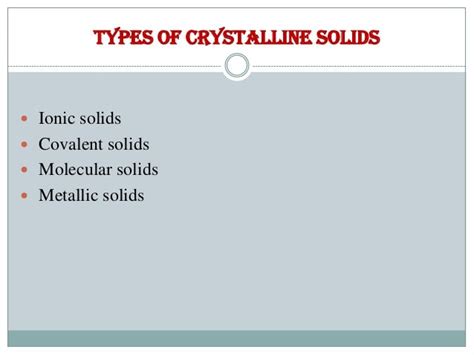 Classification of crystalline solids