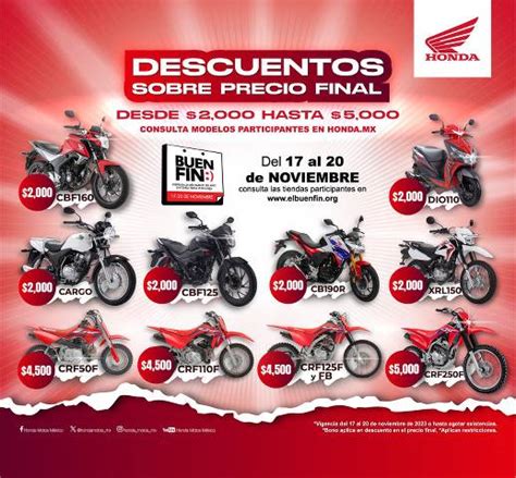 Ofertas Motocicletas Honda El Buen Fin 2023