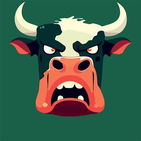 Angry Cow Mammal Animal Head 18973737 Vector Art At Vecteezy