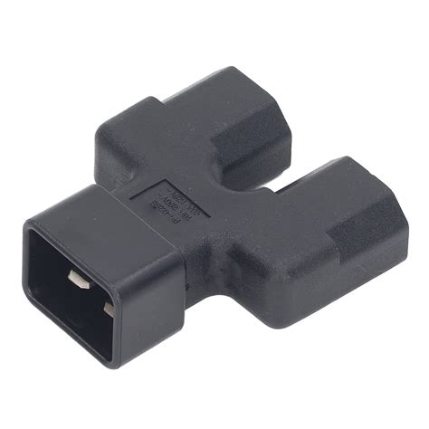 Iec320 C20 To Dual Iec320 C21 Power Adapter C20 Male To Dual C21 Female