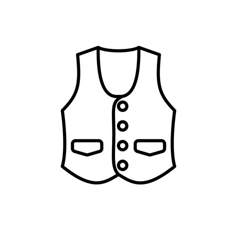 Outline, simple vector vest icon isolated on white background. 16086246
