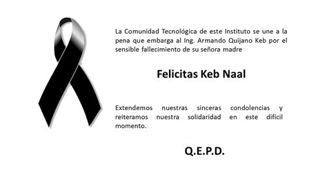 Comunicado Sobre El Sensible Fallecimiento De Felicitas Keb Naal