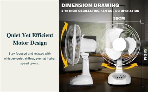 buy elevea rechargeable table fan multi speed settings