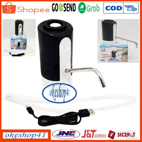 Jual Q2 Pompa Galon Elektrik Otomatis Charger Q2 668 Shopee Indonesia