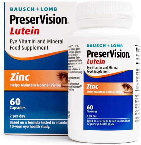 Bausch Lomb Preservision Eye Vitamin Mineral Supplement Lutein