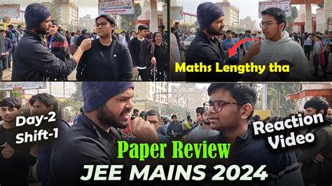 Jee Mains 2024 29th January Shift 1 Student Reaction Video😢 Hardest