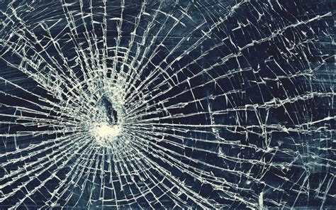 Download Wallpapers Broken Glass Bullet Hole Cracked Glass For Desktop Free Pictures For