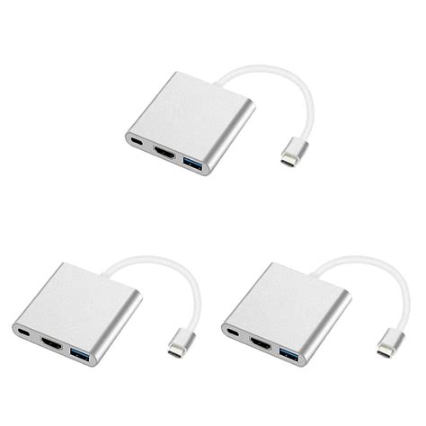 3X USB C To Adapter 3 In 1 Multiport USB Type C To 4K USB3 0 USB C