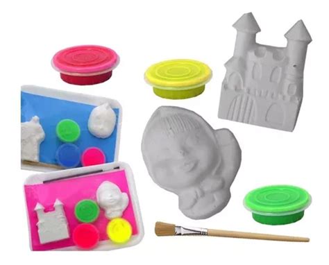 Kit Figura De Yeso Para Pintar Pincel Y Pinturas Infantil Meses Sin