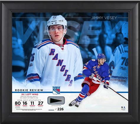 Jimmy Vesey New York Rangers Framed X Rookie Review Collage