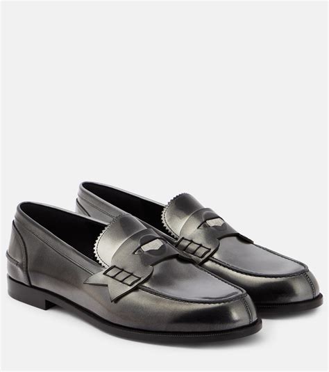 Christian Louboutin Penny Leather Loafers In Black Lyst