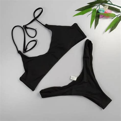 Plus Size Sexy Micro Bikini Set Push Up Bikinis Women 2018 Brazilian Thong Bikini Swimwear Solid