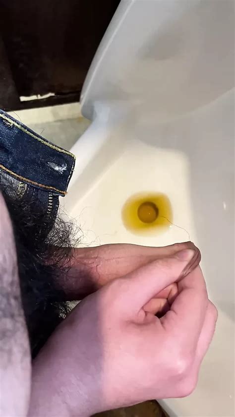 Pee With Masturbation And Cumshot In Urinal Gay Twink Porn Feat