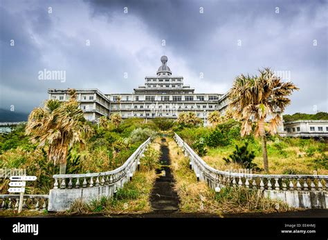 Abandoned Hotel Building Ruins On Hachijojima Island Japan Stock Photo