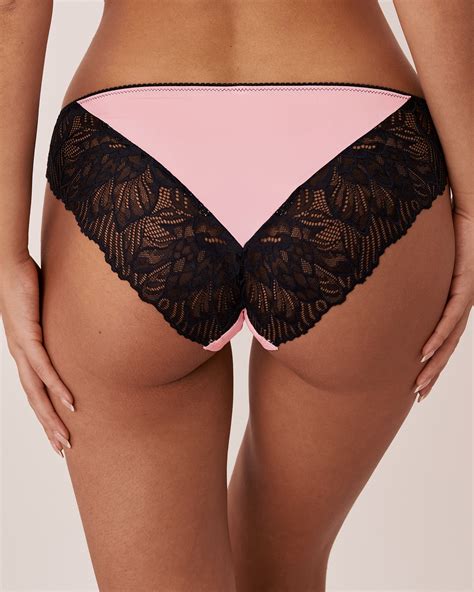 La Vie En Rose Microfiber And Lace Bikini Panty