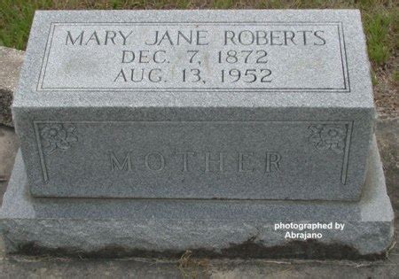 Mary Jane Alderman Roberts Memorial Find A Grave