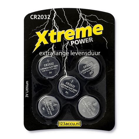 123accu Xtreme Power CR2032 3V Lithium Knoopcel Batterij 5 Stuks DR