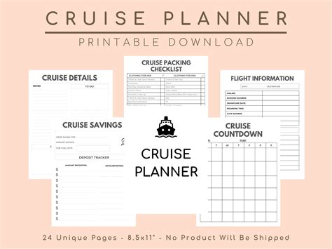 Cruise Vacation Trip Planner, Cruise Planning Packing List, Itinerary