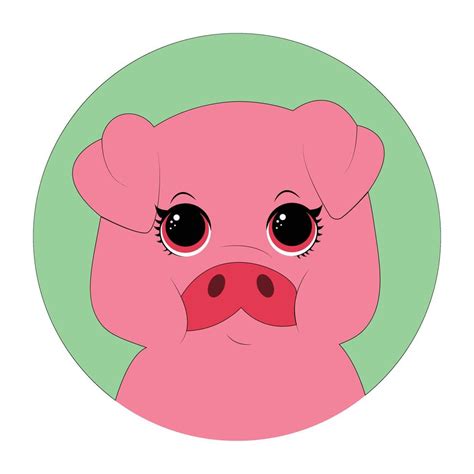 Cute Pig Illustration Pig Kawaii Chibi Vector Drawing Style Pig Cartoon