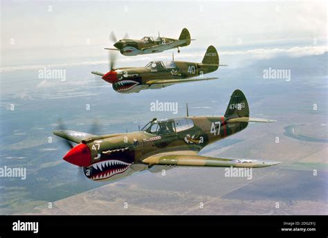 Chasseur De La Seconde Guerre Mondiale Curtiss P Warhawk Avion