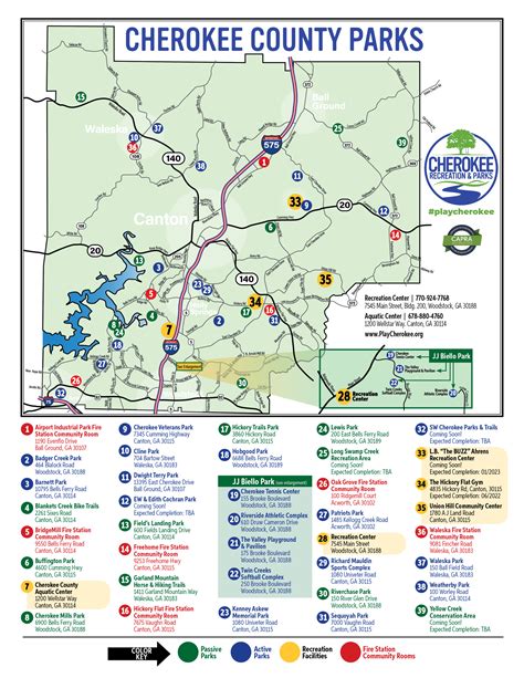 Parks Map | Cherokee Recreation & Parks, GA