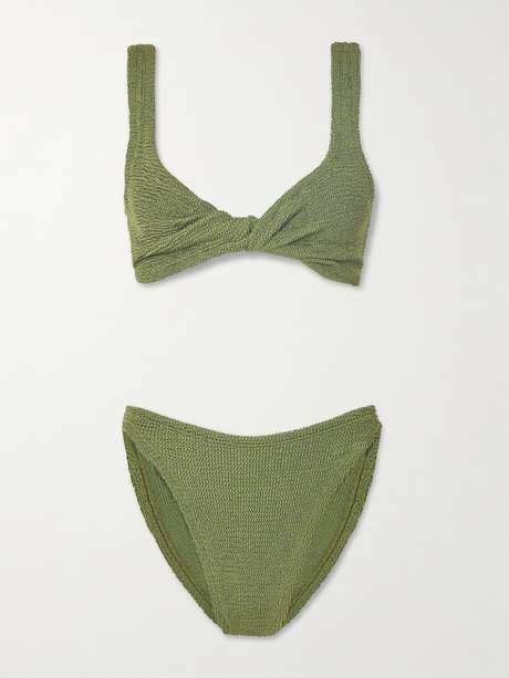 Hunza G Juno Metallic Seersucker Bikini Net A Porter