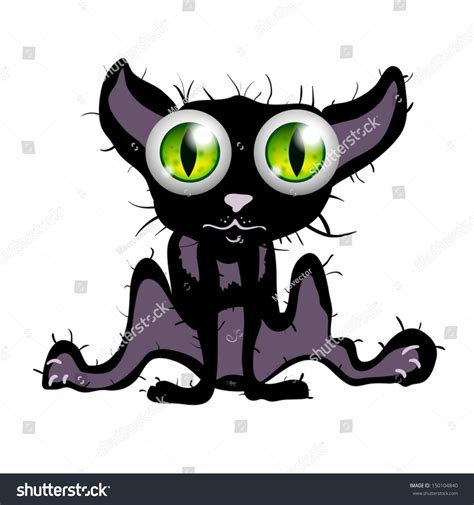 Vector Surprised Pussy Cat Green Eyes Stock Vector Royalty Free Shutterstock