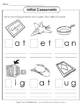 Initial Consonant Worksheets Worksheets Library