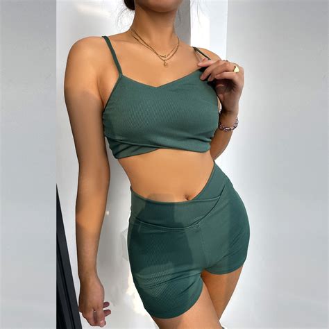 Tejiojo Women S Swimsuit Clearance 2024 2 Piece Set Women Solid Color High Waist Bikini