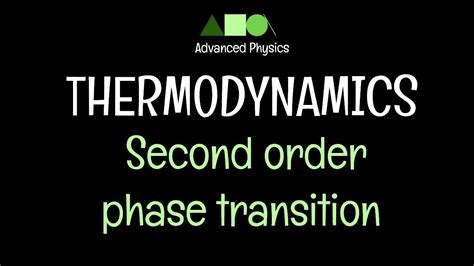 Thermodynamics Second Order Phase Transition Youtube