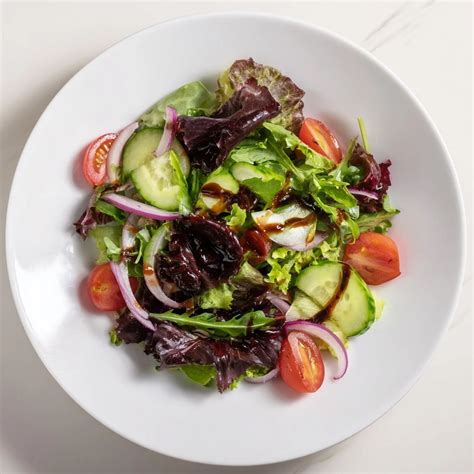 fresh mixed greens  balsamic dressing