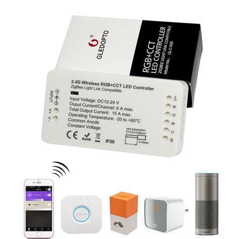 Zigbee контроллер работает с крупными мостами/шлюзами для RGBW/RGBCW DC ...