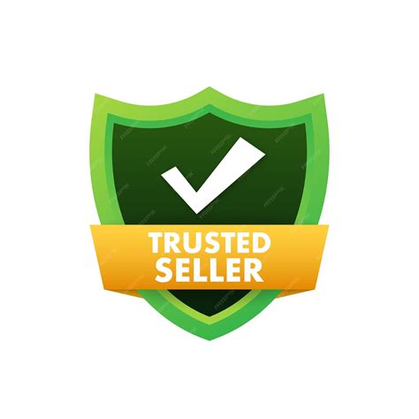 Premium Vector | Trusted seller label Marketplace is trustworthy Vector