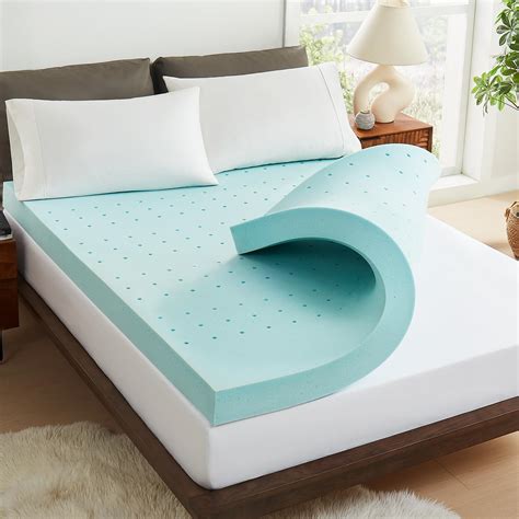 Snapklik.com : DQZ Memory Foam Mattress Topper, Blue, Super Queen