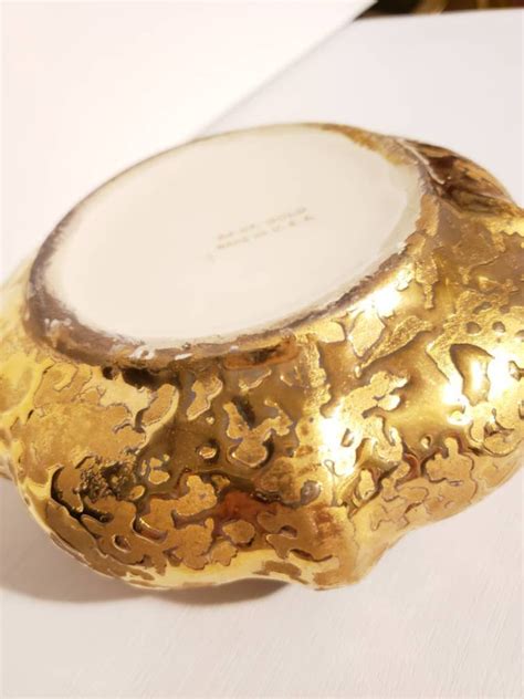 24k Splatter Gold Bowl Antique Gold Bowl Party Entryway Bowl Etsy