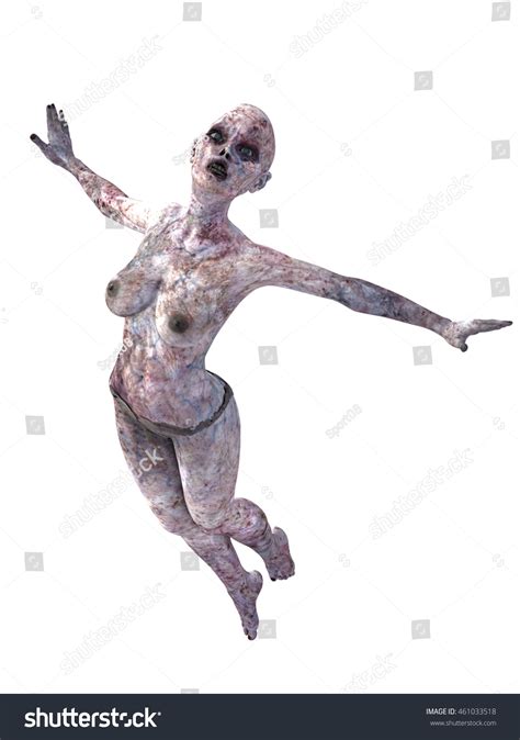 Nude Breast D Zombie Girl Isolated Stock Illustration Shutterstock