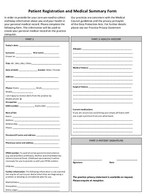 Fillable Online Patient Registration Form Template Fax Email Print