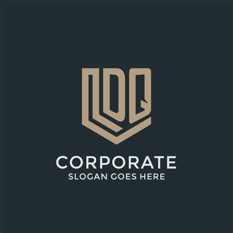 Initial Dq Logo Shield Guard Shapes Logo Idea 27270679 Vector Art At