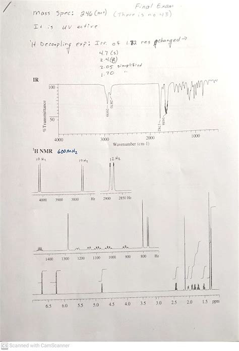 Solved Draw The Final Structuremass Spec 246m There Is