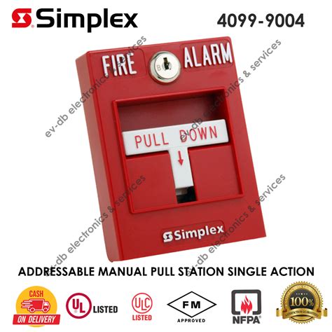 Simplex 4099 9004 Addressable Manual Pull Station Single Action Ev Db